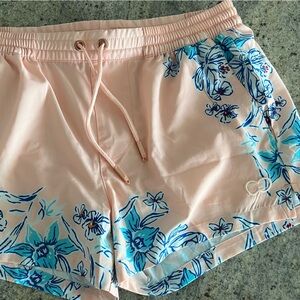 Floral Peach Swim Trunks for Men